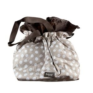 Thirty One Cinch It‎ Up Thermal Tote Lunch Bag Lotta Dots Beige Brown